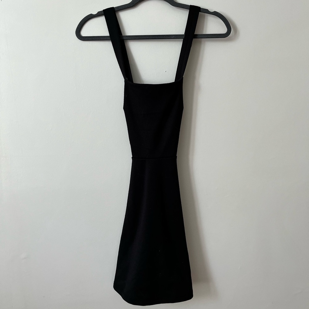 Short black skater dress